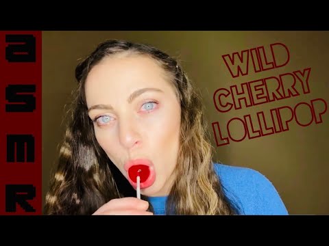 ASMR | Sticky Slurpy 🍒 Wild Cherry Lollipop | Mouth Sounds + Limited Talking 😛