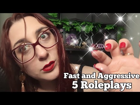 5 Fast and Aggressive Roleplays (Haircut, Spit Painting, Plucking Energy, etc.) ASMR