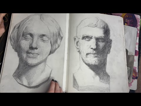 ASMR flipping through my sketchbook- Soft spoken, page turning, tapping- for relaxation & sleep