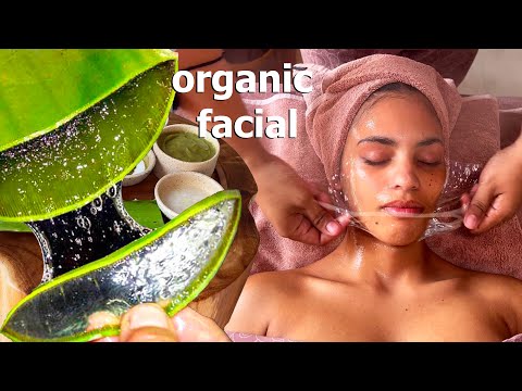 ASMR: Relaxing Organic Balinese Facial Massage with Aloe Vera and Avocado!