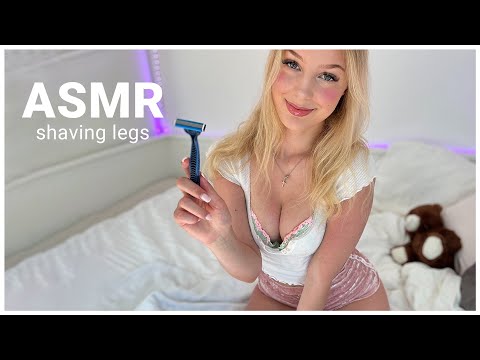 ASMR SHAVING MY LEGS