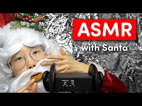 ASMR Santa Eating Cookies (Crunchy, Brushing, Tapping, Rubbing, No Talking, Crinkle Ending)