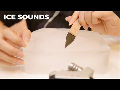 ASMR Ice Tapping, Scratching, Carving Sounds (No Talking)