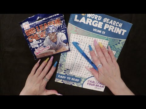 ASMR Gum Chewing Word Search | Big League Chew | Whispered