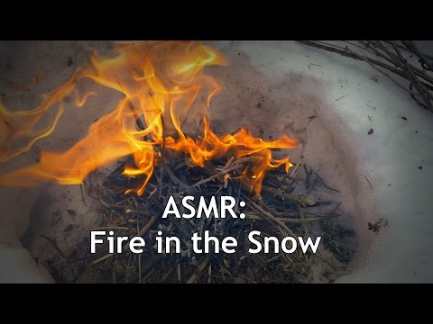 ASMR: Fire in the Snow (Making a Fire) (~20 Triggers + Slow Motion)