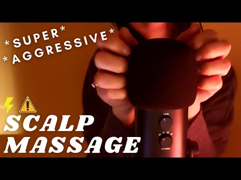 ASMR -  FAST and AGGRESSIVE SCALP SCRATCHING MASSAGE | mic scratching with mic cover