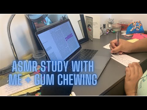 ASMR | Study With Me + Gum Chewing #4 (Whispering, typing, & Chewing sounds)