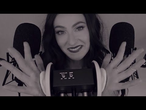 ASMR Ear Massage & Slow Whispers - Low Light - Black and White
