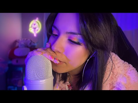 ASMR Extremely Up Close Whispers + Triggers, Covering & Uncovering the mic, Soft Spoken Rambles 🌷