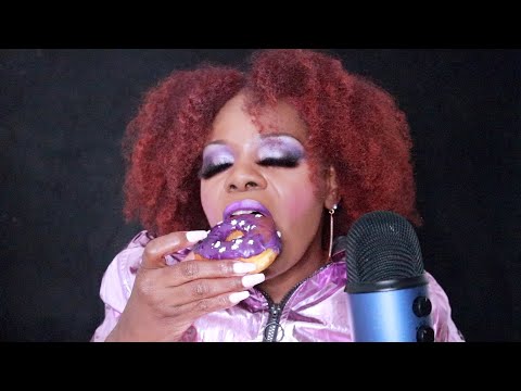 PURPLE SNOW FLAKES DONUTS ASMR EATING SOUNDS