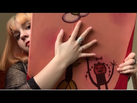 ASMR Showing you my paintings. LOTS OF SCRATCHING SOUNDS.