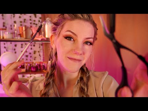 ASMR 🎀 Your Personalized Eyebrow Mapping, Shaping, & Trimming Appt | Layered Sounds, Face Touching