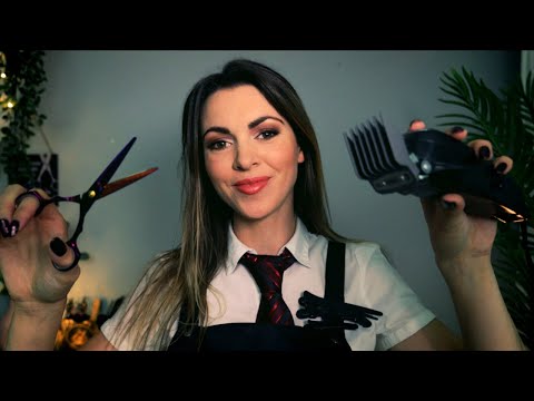 ASMR Barbershop | The FINEST Gentleman’s Haircut & Styling (REAL Clippers & Scissor Sounds)