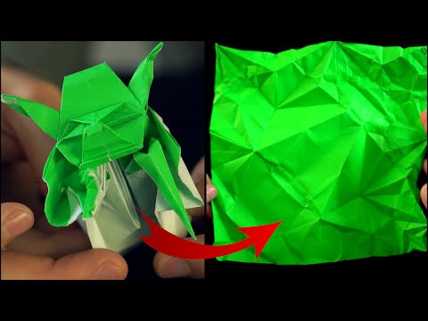 ASMR Unfolding origami Yoda