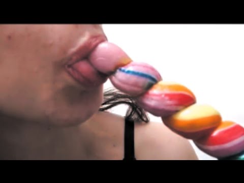 ASMR - Eating XL Rainbow lollipop