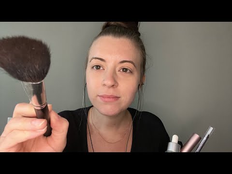 ASMR Doing Your Makeup After A Stressful Week (brushing, lid sounds, rummaging)