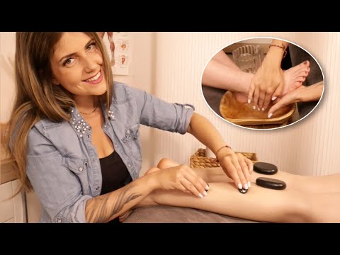 ASMR SPA TREATMENT [Real Person] Gentle Feet Care & Foot Massage for Sleep | Hot Stones Acupressure