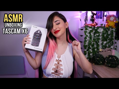 ASMR UNBOXING NUEVO MICRO 🤩 [Tascam X6] | Tapping & Soft Spoken 🎤