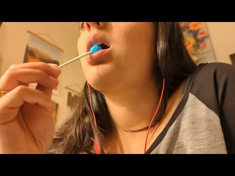 ASMR | Lollipop & hard candy sucking | Whispering