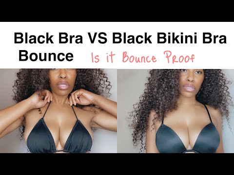 Black Bra Vs Black Bikini Bra Bounce Try On | Crishhh Donna