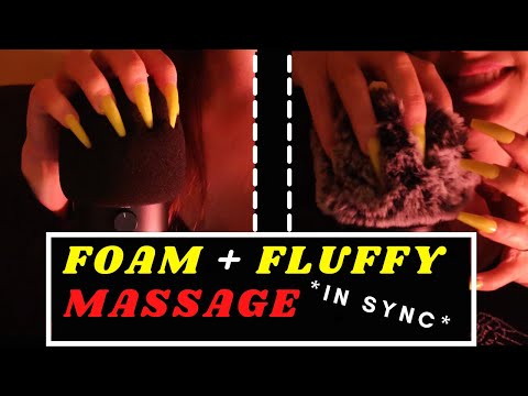 ASMR - FAST AND AGGRESSIVE SCALP SCRATCHING MASSAGE | fluffy and foam cover in sync