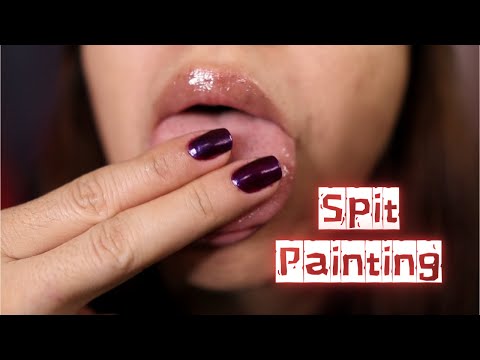 ASMR Mouth Sounds Spit Painting and Gloss - No talking