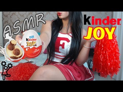[ASMR] Cheerleader Kinder Surprise Egg & Candy Tasting, Eating Sounds Mouth Sounds,  Ear Eating  *o*