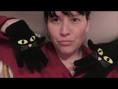 😻 Asmr - Finger Flutting , Hand Sounds , Touching Camera, Hand Movements  with new CAT gloves! 😻