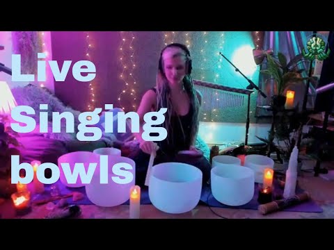 Live Crystal Chakra Singing Bowls