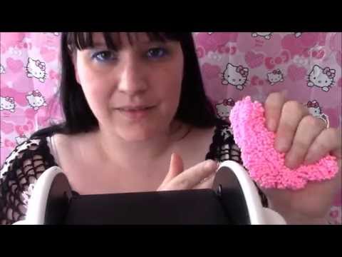 Asmr - Playing with Floam (Binaural 3DIO Mic) Sticky 3D sounds & sksksk / ear cupping etc