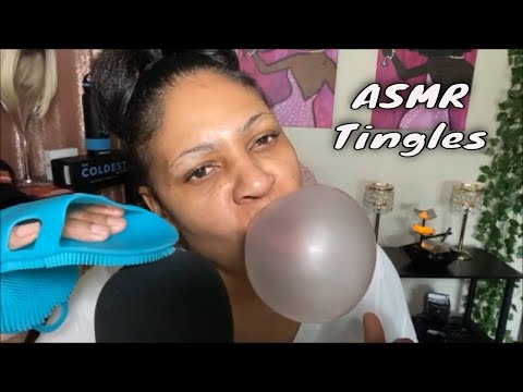 Hand Brush Body Massage + Gum Chewing Soothing Sounds