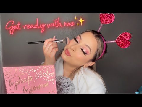 ASMR get ready with me 💕 V-day inspired makeup 💝