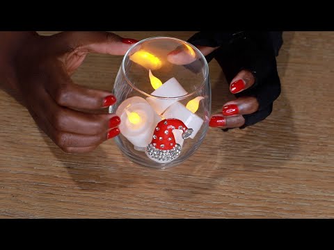 Holiday TeaLight Candles ASMR Glass Tapping