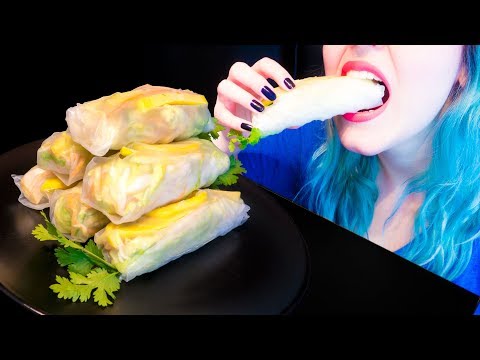 ASMR: Super Crispy Mango Summer Rolls | Vietnamese Gỏi cuốn ~ Relaxing Eating [No Talking|V] 😻