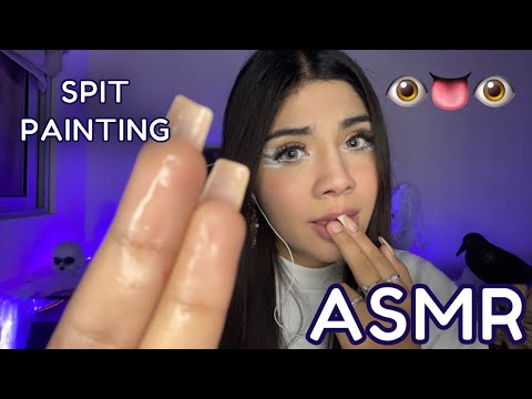 ASMR ESPAÑOL / SPIT PAINTING INTENSO + L4MI3ND0 MIS DEDOS + MOUTH SOUNDS