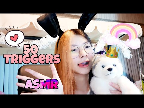 ASMR 50 Triggers For Relaxing Stuff With Rabbit Girl Again ASMR Thai