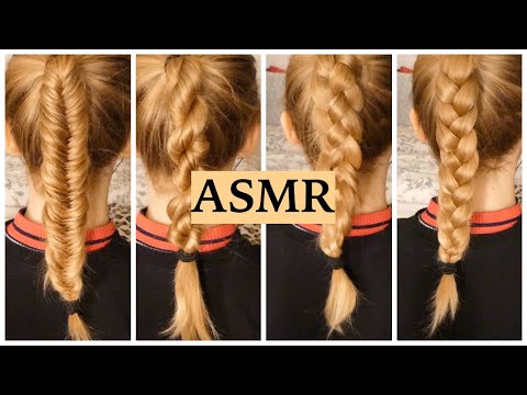 ASMR DIFFERENT TYPES OF BRAIDS (Relaxing Hair Styling, Hair Play & Hair Brushing Sounds For Sleep)