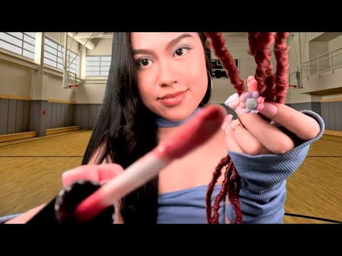 ASMR Popular Girl Plays with Your Hair Locs in School + Makeup RP (gum chewing + personal attention)