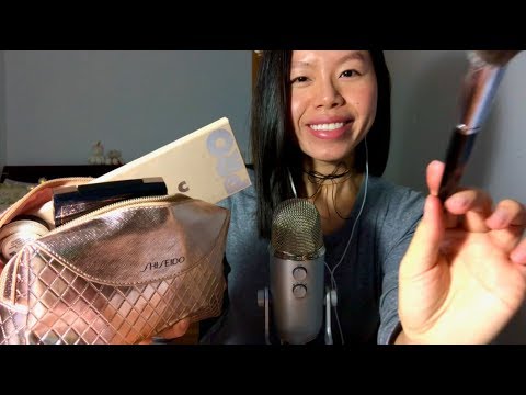 ASMR (55 Mins) What's In My Makeup Bag #4, TAPPING, Face Brushing, Repeating BLEND, BRUSH, STIPPLE