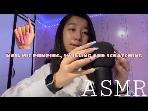 Long nail mic pumping, swirling and scratching random tapping | ASMR
