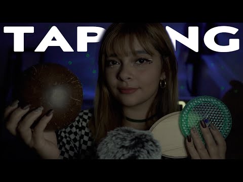 ASMR l Tapping on different materials 😴☁️ (Coconut, Plastic, Wood, etc)