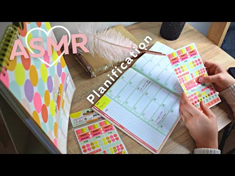 ASMR planification & organisation • Page turning • Writing sounds • Stickers
