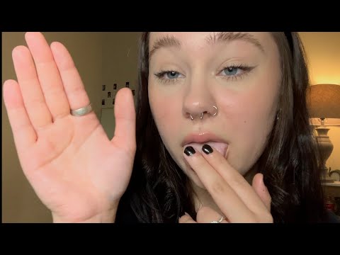 asmr | wet spit painting (lipgloss application, inaudible whispers)