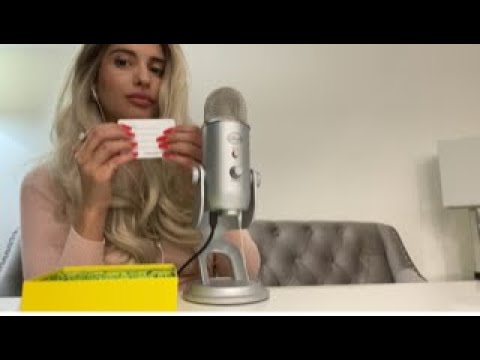 ASMR Reading Trivia Cards - Questions & Answers, Paper Sounds, Tapping (whispered)