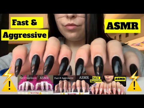 EXTREMELY FAST & AGGRESSIVE TABLE TAPPING CLOSE UP COMPILATION 5 HOUR ASMR
