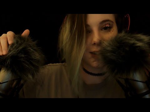 ASMR | slow Fluffy Mic Sounds and ear to ear Trigger Words in the Rain