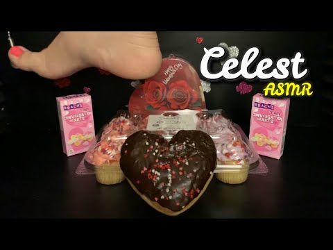 VALENTINES DAY FOOT CRUSH (No Talking) CUPCAKES AND CANDY | Celest ASMR