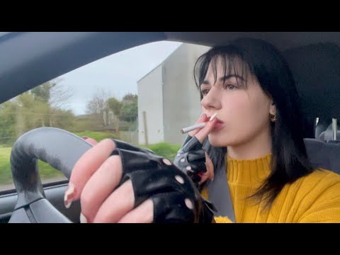 ASMR | Driving & Smoking In Leather Gloves + Q&A (Normal Voice)