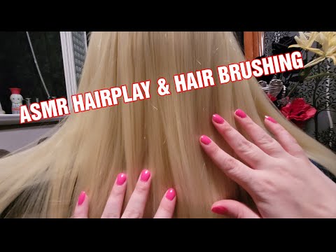 Super Relaxing ASMR Hair Play & Hairbrushing  on long blonde hair