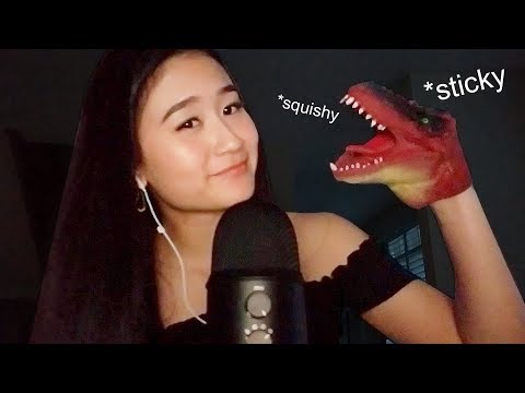 ASMR - Silicone Dino Head | STICKY and SQUISHY Sounds